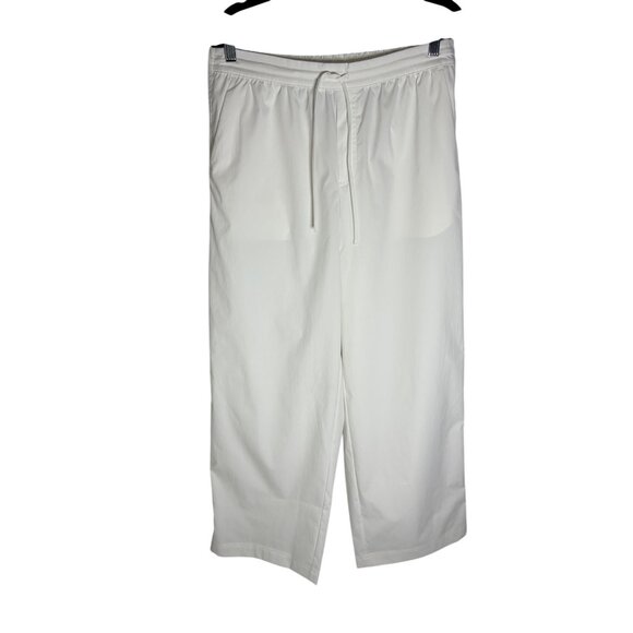 NWT Athleta Drift Mid Rise Poplin White Wide Leg Pant-sz Medium - Picture 4 of 12